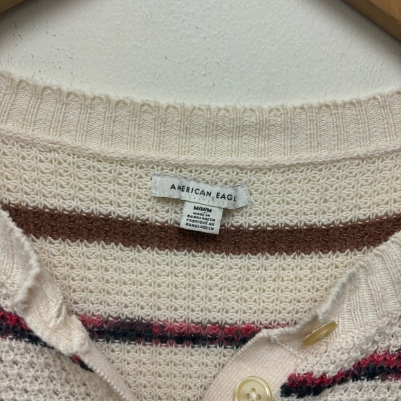 American Eagle Stripe Henley Sweater - Picture 6 of 13